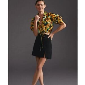 Maeve Anthropologie Women’s XSP Sunflower Crop Top Blouse Novelty Whimsical